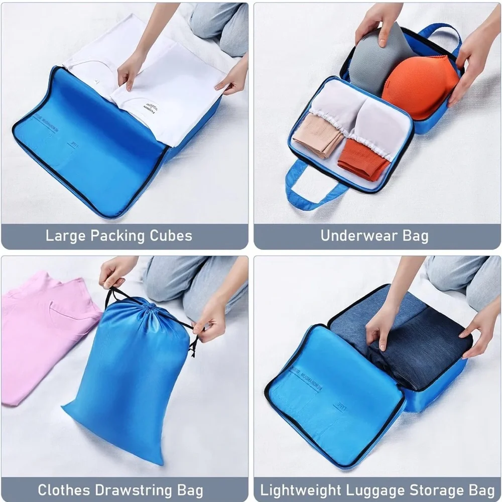 Blue Garment Bags Set